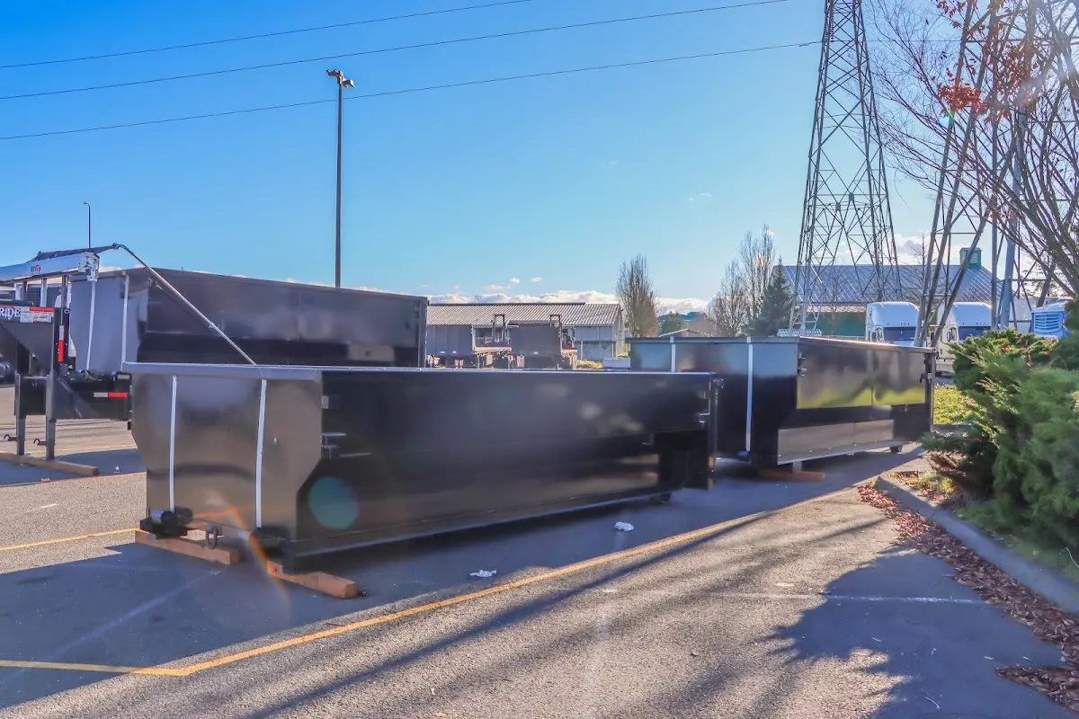 Roll-off dumpster ready for waste disposal at job site for Construction Dumpster Rental in Mount Zion